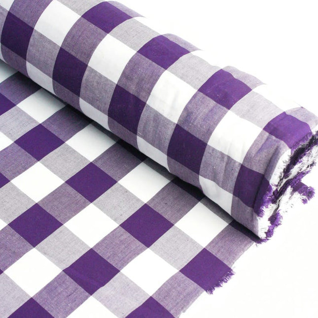 Tela de algodón Kala Gingham tejida a mano con estampado a cuadros por yarda, 45 pulgadas de ancho, 166 GSM