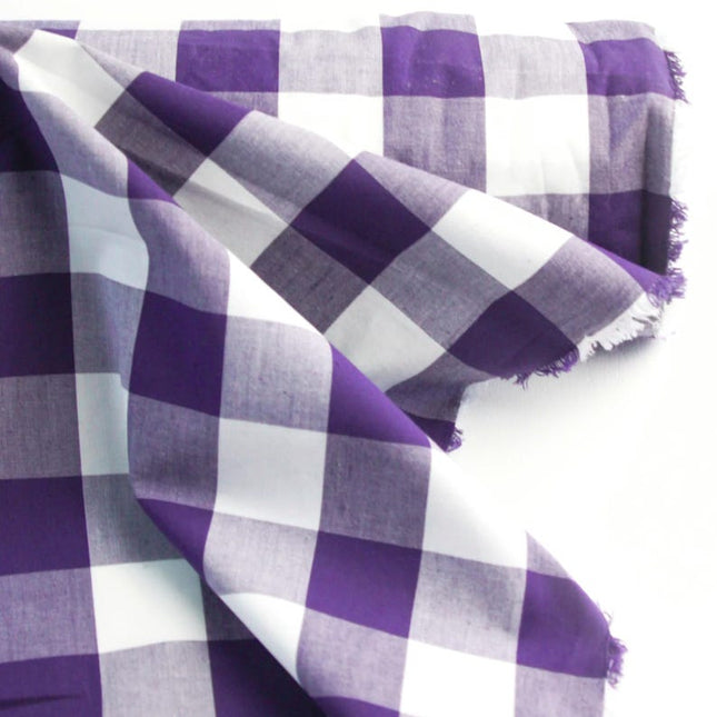 Tela de algodón Kala Gingham tejida a mano con estampado a cuadros por yarda, 45 pulgadas de ancho, 166 GSM