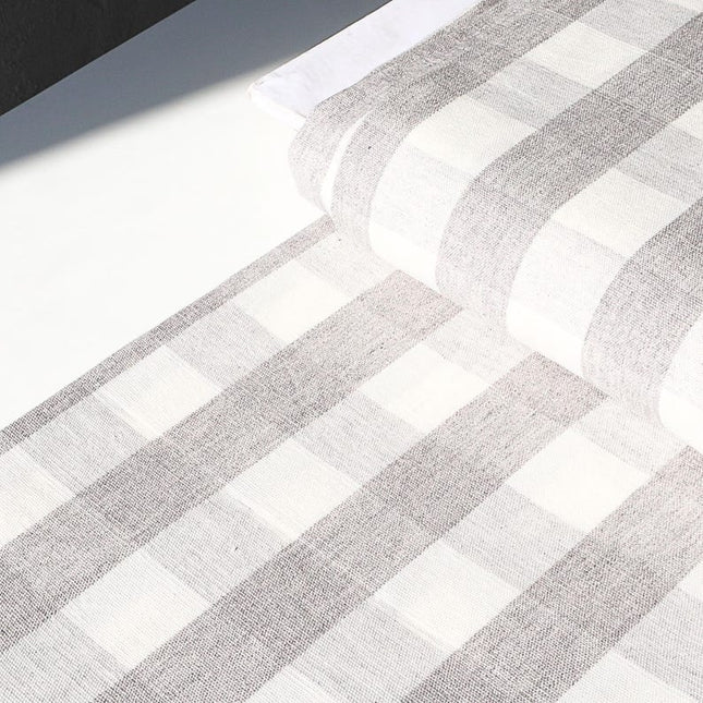 Tela de algodón Kala tejida a mano a cuadros y rayas - 45 pulgadas de ancho, 253 GSM, 40 s/2 hilos