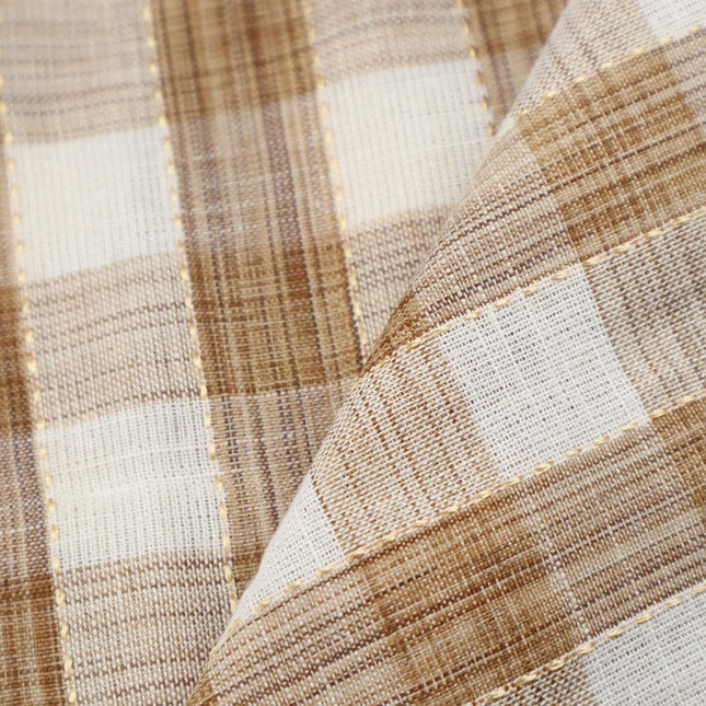 Tela de algodón Kala de cuadros marrones tejida a mano, por yarda, 45 pulgadas de ancho, 184 GSM