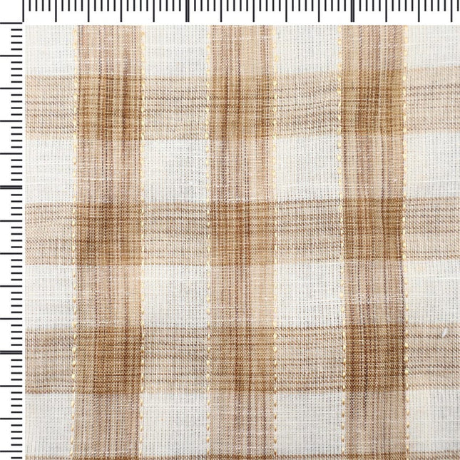 Tela de algodón Kala de cuadros marrones tejida a mano, por yarda, 45 pulgadas de ancho, 184 GSM