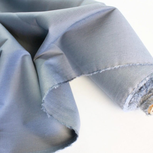 Tissu en popeline de coton gris/vert au mètre, 58 pouces de large, 150 g/m²