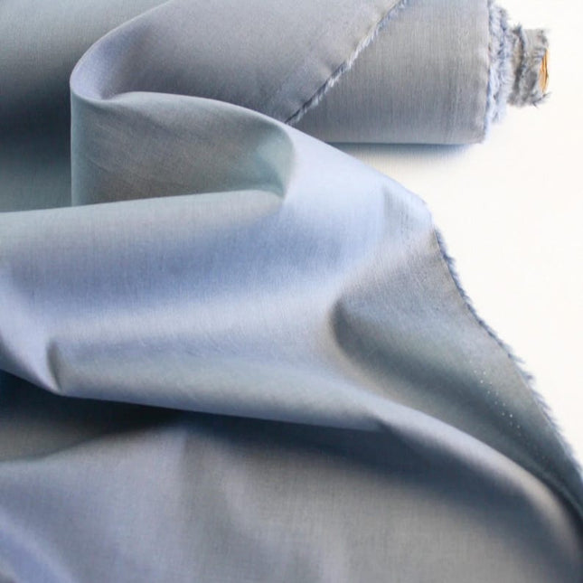 Tissu en popeline de coton gris/vert au mètre, 58 pouces de large, 150 g/m²