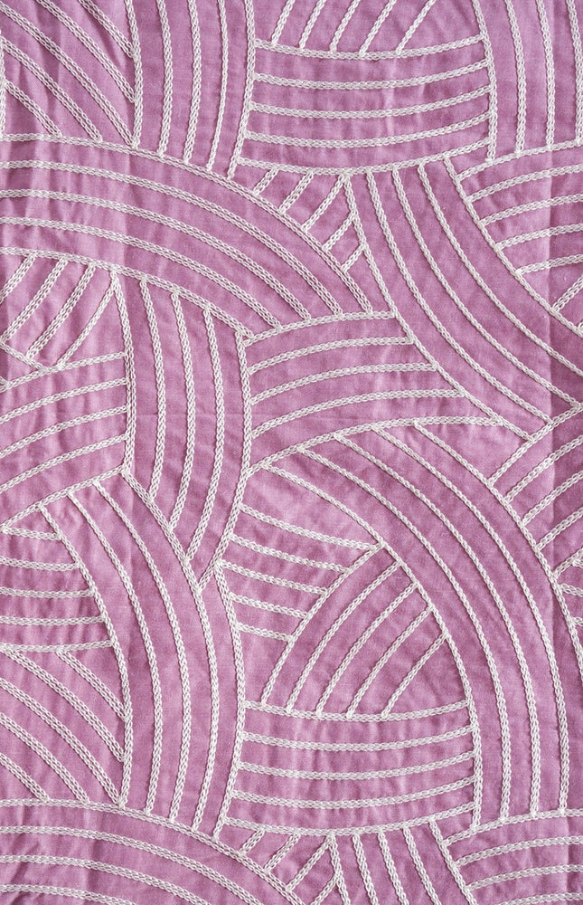 Popelina de algodón puro rosa bebé bordada por yarda, 45 pulgadas de ancho, 145 g/m²