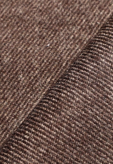 Tissu en tweed sergé de laine de yak marron pur au mètre, 58 pouces de large, 373 g/m²