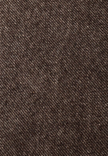Tissu en tweed sergé de laine de yak marron pur au mètre, 58 pouces de large, 373 g/m²