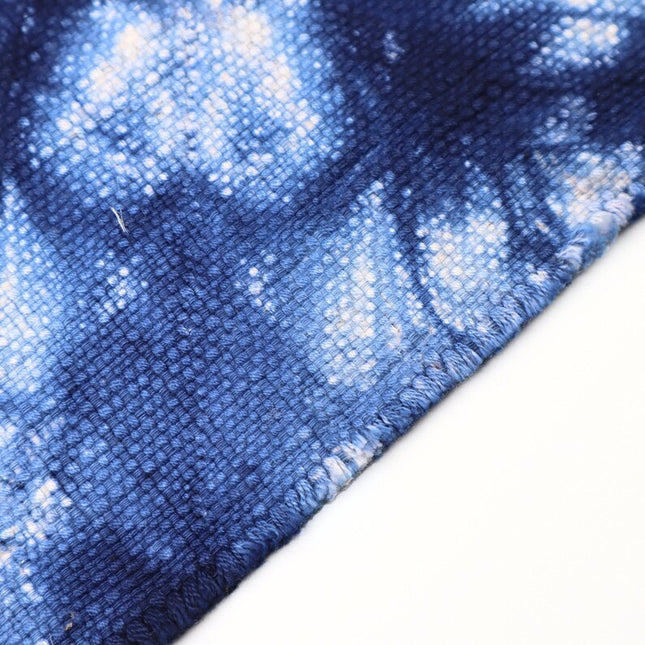 Tela de algodón orgánico Shibori índigo por yarda, 58 pulgadas de ancho, 373 GSM