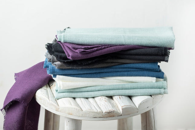 Tela de cáñamo teñida naturalmente en colores vibrantes por yarda, 58 pulgadas de ancho, 200 GSM