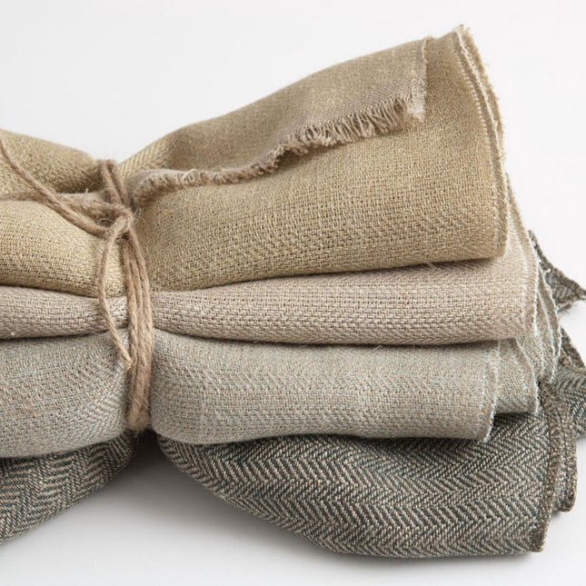 Tissu à chevrons en chanvre multicolore au mètre, 84 pouces de large, 258 g/m²