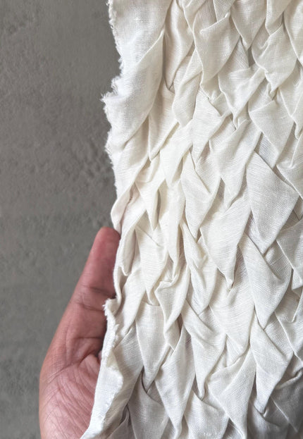 Hand-Tufted Mulberry Silk Fabric, Sculpted Textured Silk, 200 GSM, 22" Wide