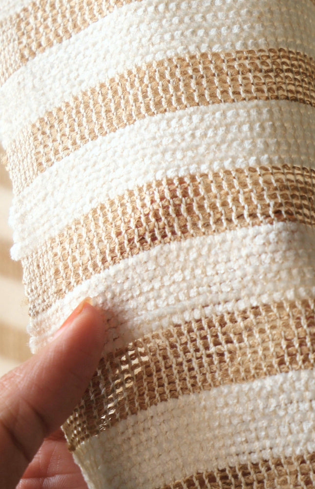 Handloom Eri Silk Fabric with Silk Pile Stripes | 44” Wide | 125 GSM