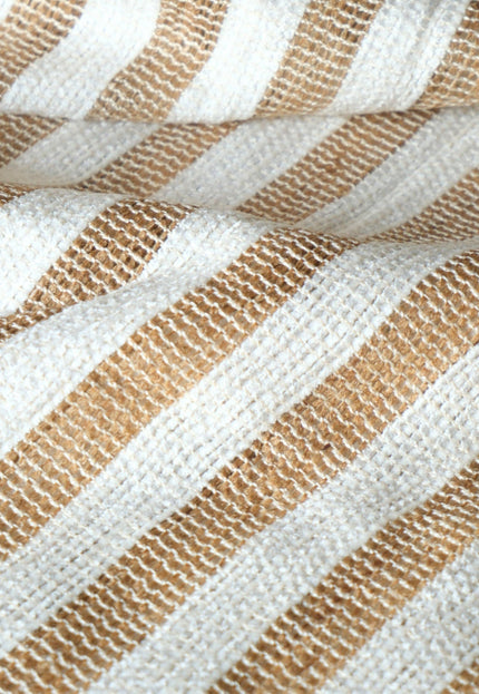 Handloom Eri Silk Fabric with Silk Pile Stripes | 44” Wide | 125 GSM