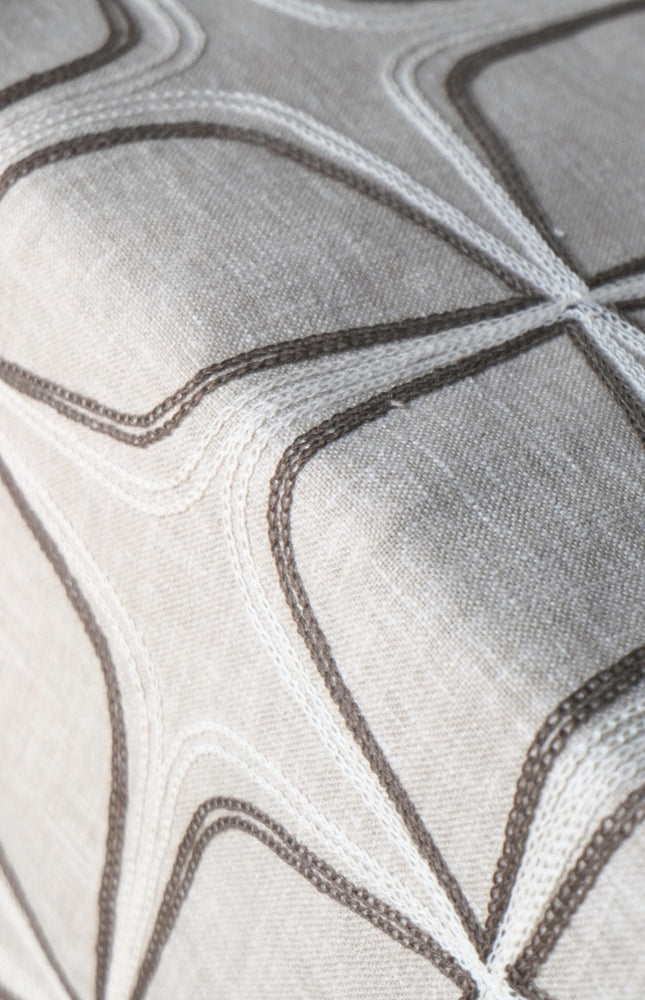 Embroidered Cotton-Linen Fabric (Greige), 47" Wide, 220 GSM