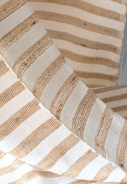 Handloom Eri Silk Fabric with Silk Pile Stripes | 44” Wide | 125 GSM