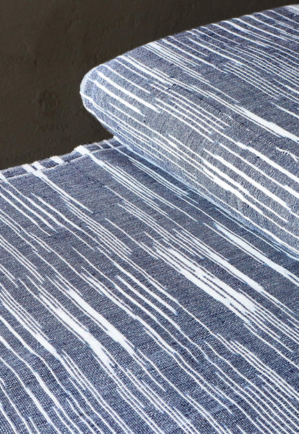 Indigo Handwoven Kasuri Fabric, 45" Wide, 300 GSM
