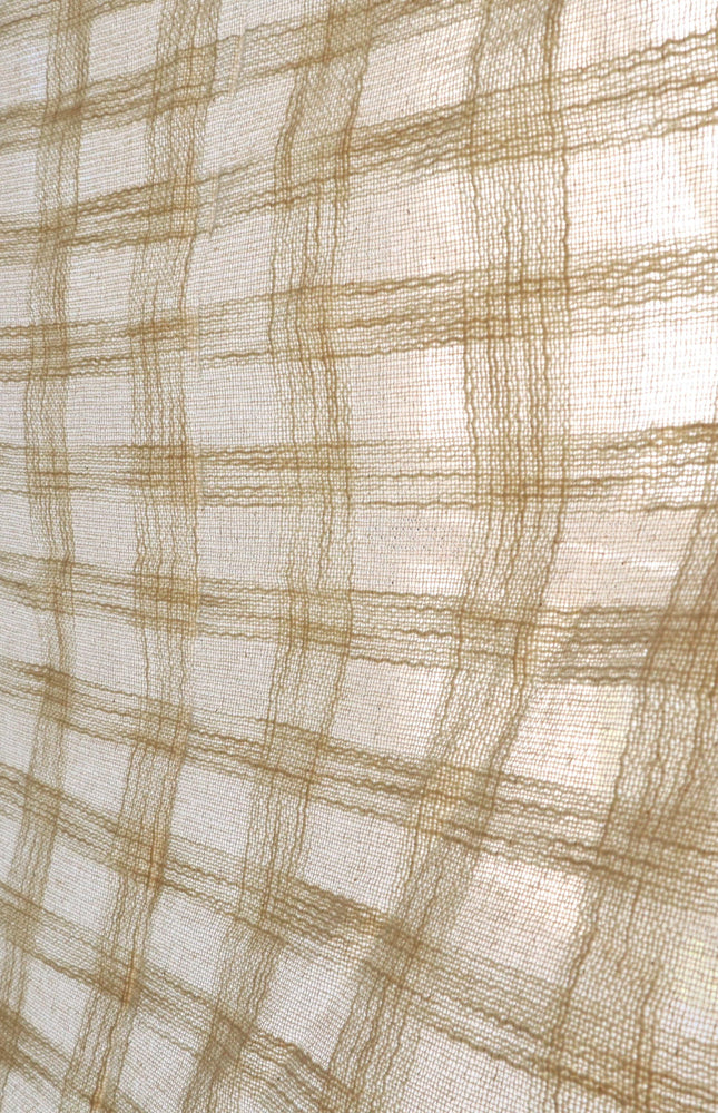 Self-Checkered Handloom Kala Cotton Fabric, 45" Wide, 157 GSM