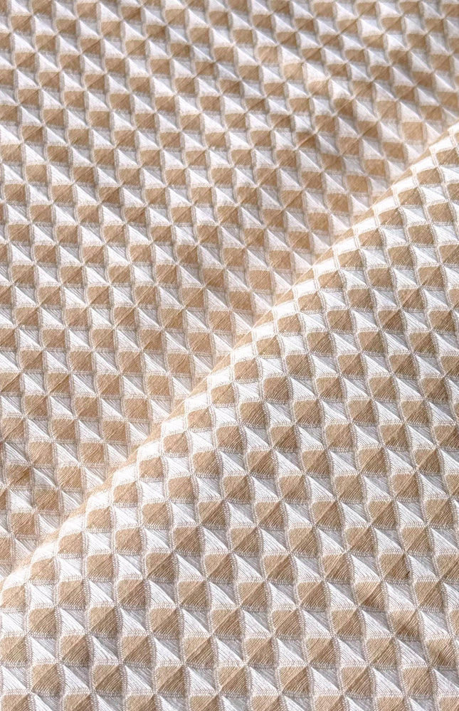 Cotton Honeycomb Dobby Fabric by the yard - "The Labyrinth", 56" Wide, 190 GSM
