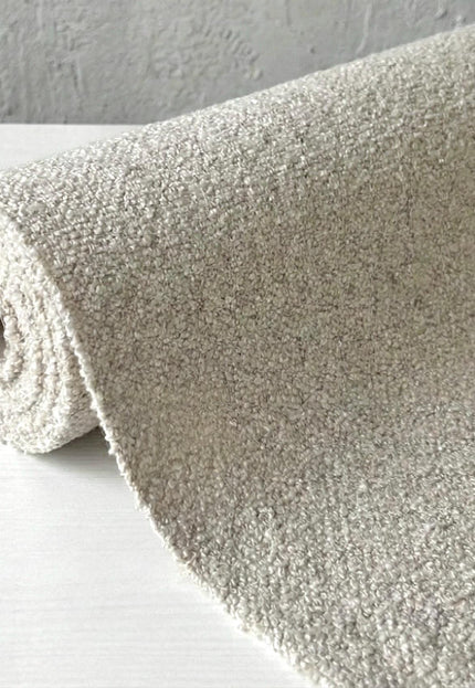 Greige Yak Wool Bouclé Fabric By The Yard: Handloom 44" Wide, 370 GSM