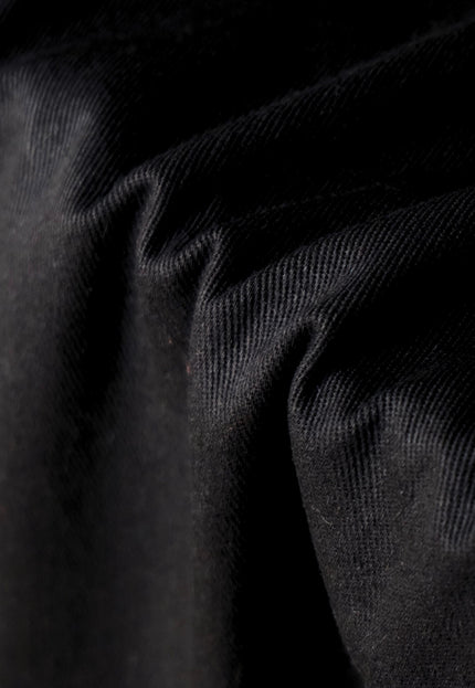 Jet Black Cotton Twill Fabric, 58" Wide, 240 GSM