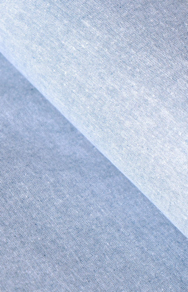 Pure Cotton Indigo Chambray Fabric by the yard | 54" Wide | 180 GSM