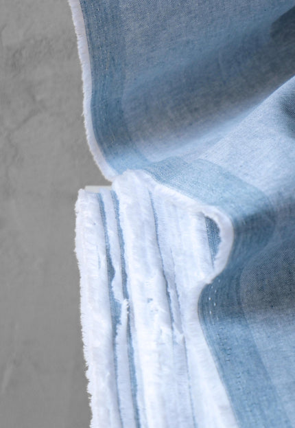 Pure Cotton Indigo Chambray Fabric by the yard | 54" Wide | 180 GSM