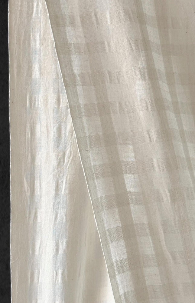 Self-Checkered Bengal Muslin Cotton Fabric — Fine 80 Count | 44" Wide | 90 GSM