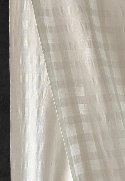 Self-Checkered Bengal Muslin Cotton Fabric — Fine 80 Count | 44" Wide | 90 GSM