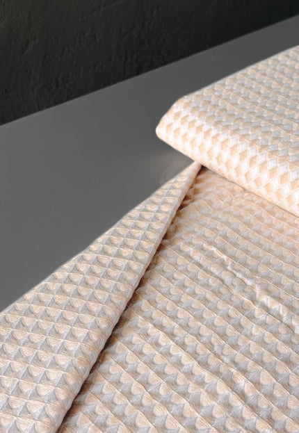 Cotton Honeycomb Dobby Fabric by the yard - "The Labyrinth", 56" Wide, 190 GSM