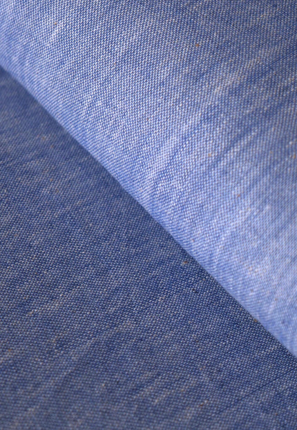 Organic Cotton Indigo Chambray Fabric by the yard | 45 inches wide | 130 GSM