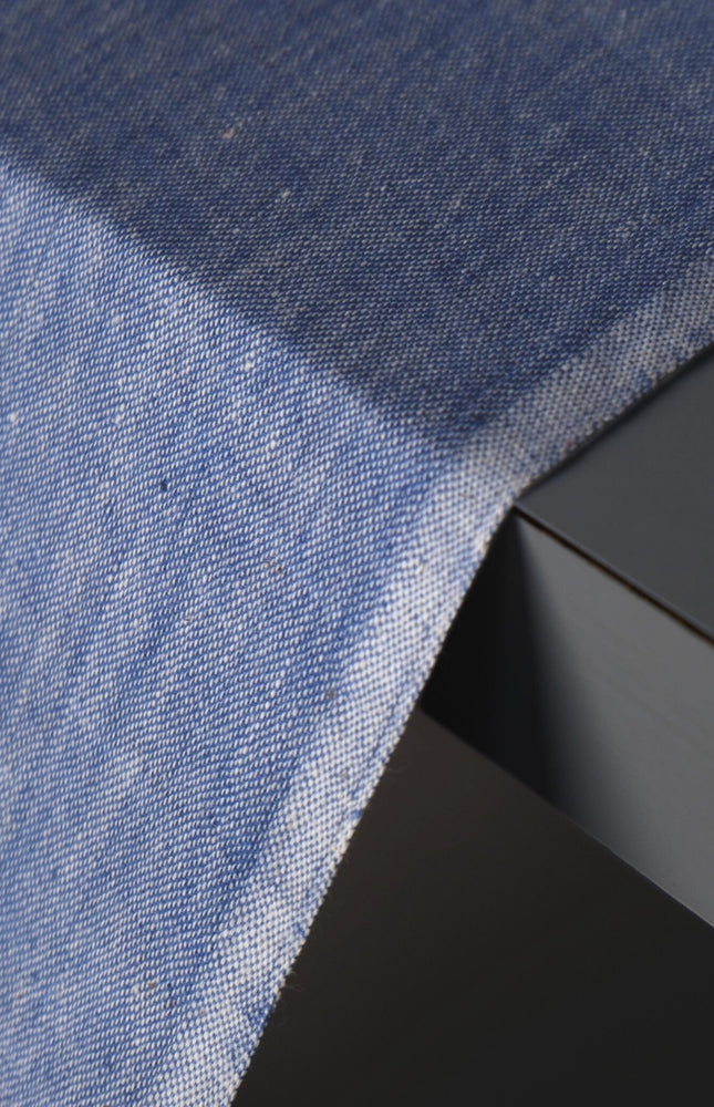 Organic Cotton Indigo Chambray Fabric by the yard | 45 inches wide | 130 GSM