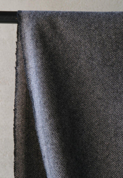 Yak Wool Twill Tweed Fabric, 58" Wide, 380 GSM (Charcoal Gray)