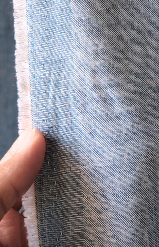 Pure Cotton Indigo Chambray Fabric by the yard | 54" Wide | 180 GSM