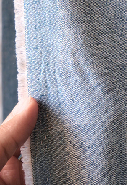 Pure Cotton Indigo Chambray Fabric by the yard | 54" Wide | 180 GSM