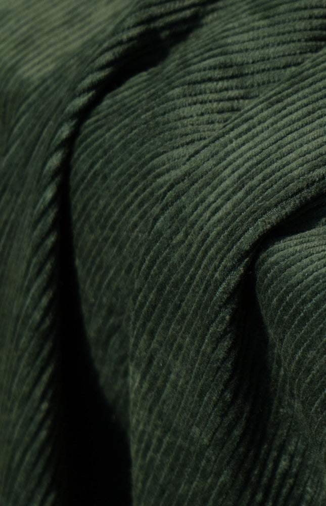 Dark Green Cotton Corduroy Fabric, 13 Wale, 58" Wide, 350 GSM