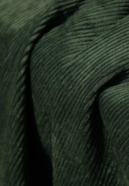 Dark Green Cotton Corduroy Fabric, 13 Wale, 58" Wide, 350 GSM