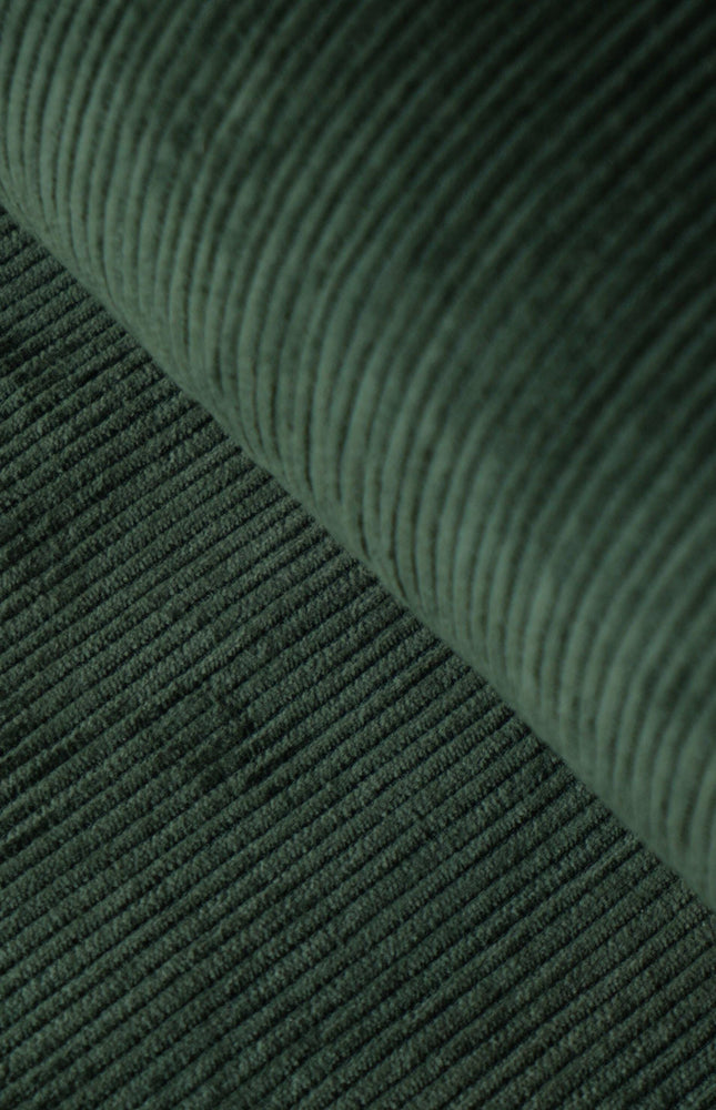 Dark Green Cotton Corduroy Fabric, 13 Wale, 58" Wide, 350 GSM