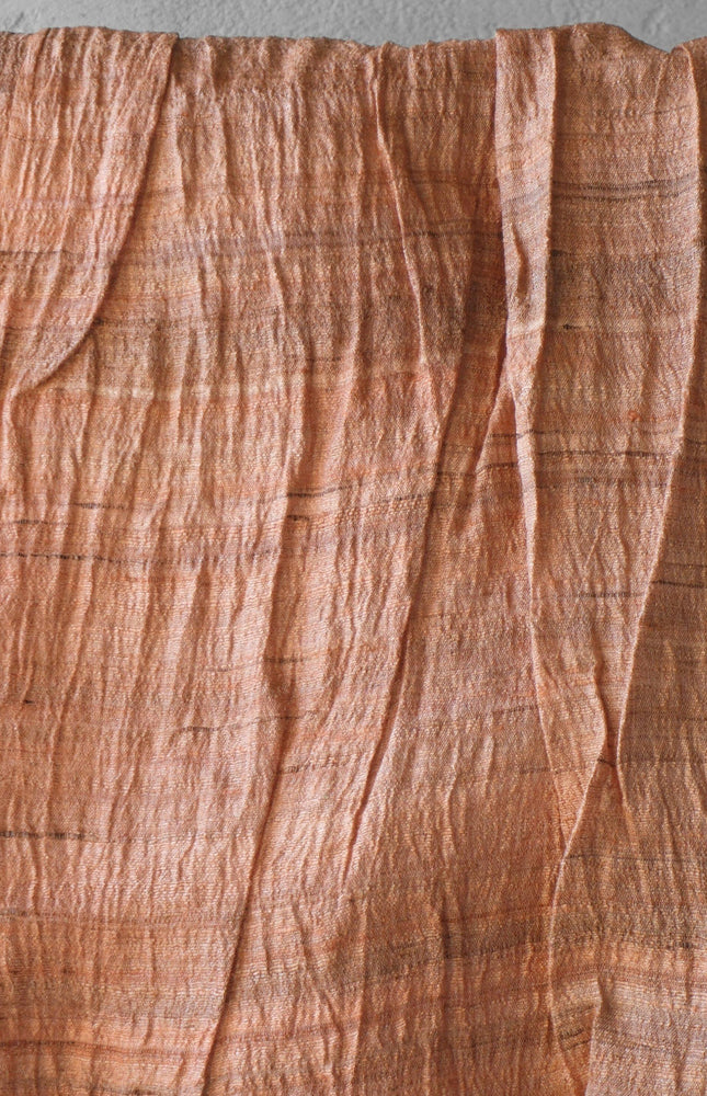 Handwoven Naturally Dyed Tussar Silk Paper-Finish Fabric | Starched Silk | 130 GSM | 44” Wide