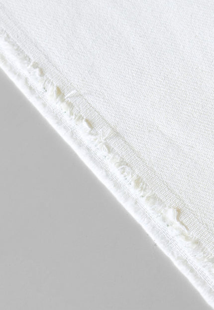 Stone-washed White Organic Cotton Denim Fabric by the yard, 58 inches wide, 271 GSM