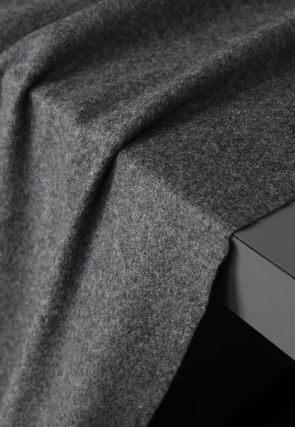 Worstead-style Boiled Pure Wool Fabric, 56" Wide, 390 GSM (Charcoal Gray)