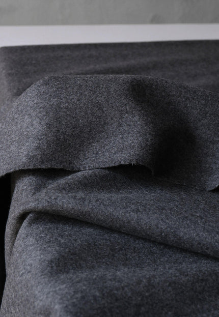 Charcoal Yak Wool Fabric Set | Herringbone, Twill & Boiled Wool, 380 GSM