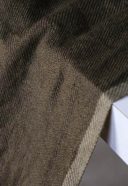 Military Green & Indigo Merino Wool - Linen Fabric | 54” Wide | 220 GSM
