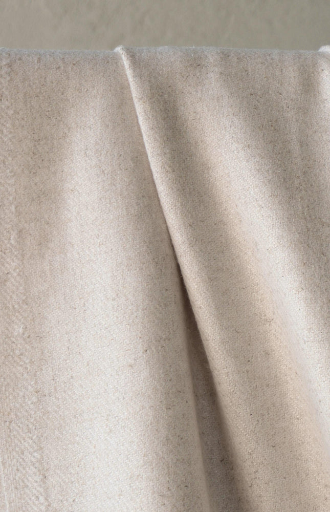 Heavyweight Greige Wool Tweed Fabric, 410 GSM, 56” Wide