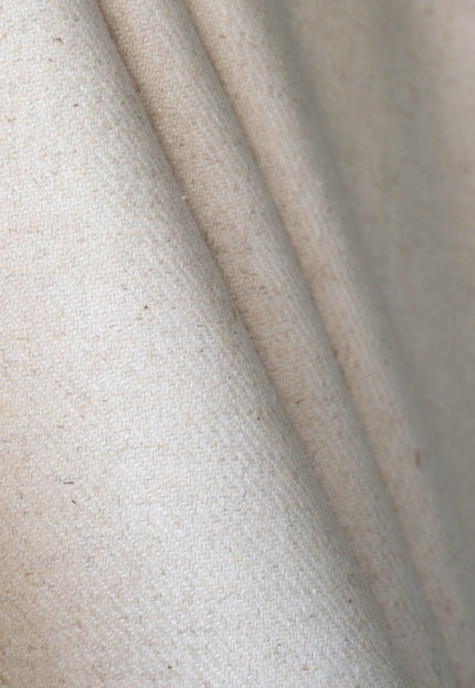 Heavyweight Greige Wool Tweed Fabric, 410 GSM, 56” Wide