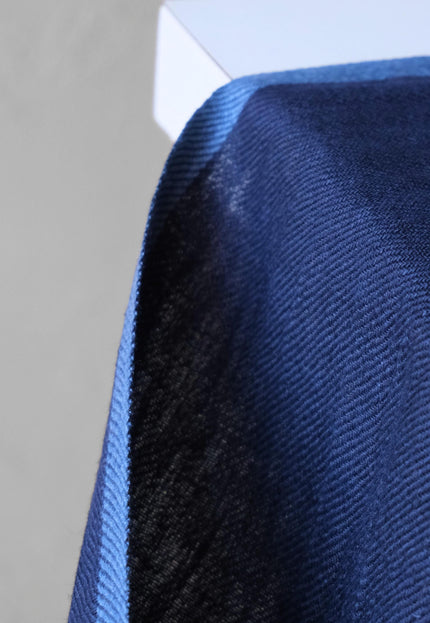 Military Green & Indigo Merino Wool - Linen Fabric | 54” Wide | 220 GSM