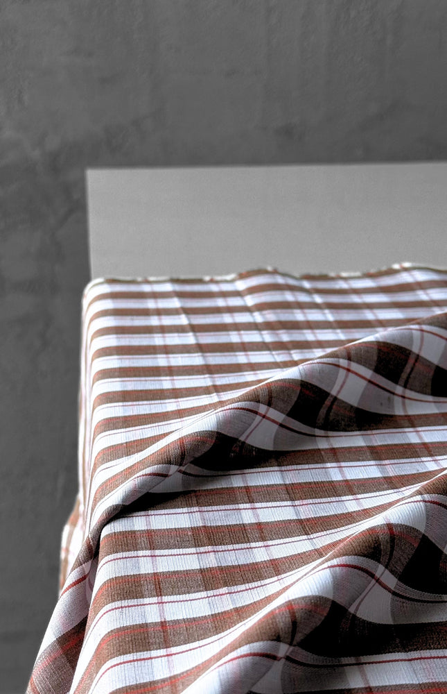 Pure Linen Gingham Checks Fabric by the yard | 210 GSM | 54” Wide