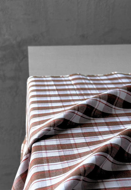Pure Linen Gingham Checks Fabric by the yard | 210 GSM | 54” Wide