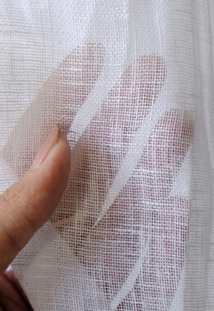 Hemp Sheer Gauze Fabric, White & Natural Gray, 54" Wide, 80 GSM