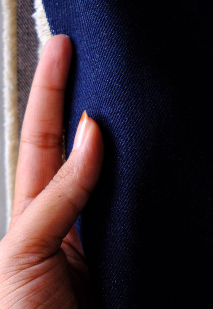 Pure Indigo Washed Denim Fabric, 16 oz Heavyweight Cotton Denim Twill, 56” Wide for Jeans & Jackets
