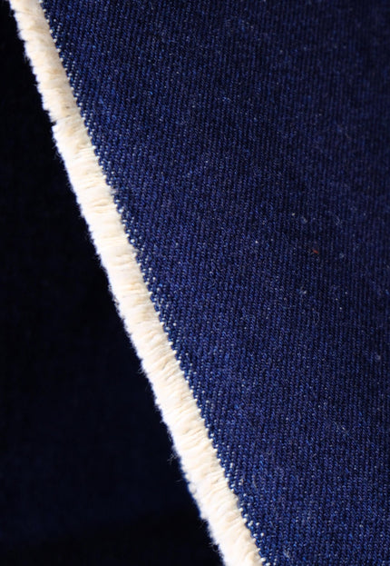Pure Indigo Washed Denim Fabric, 16 oz Heavyweight Cotton Denim Twill, 56” Wide for Jeans & Jackets