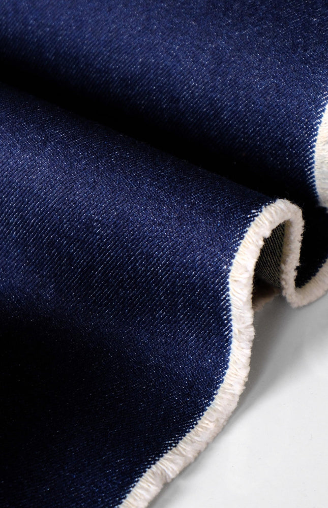 Pure Indigo Washed Denim Fabric, 16 oz, 56” Wide